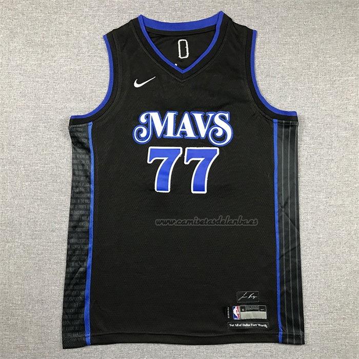 Camiseta Nino Dallas Mavericks Luka Doncic NO 77 Ciudad 2023-24 Azul